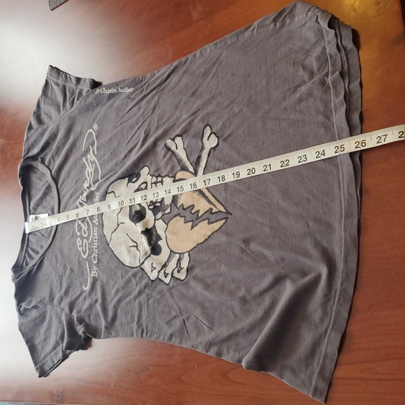Ed Hardy Gray Skull Graphic T-Shirt Size M - Picture 8 of 8